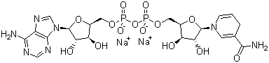 structure of CAS# 606-68-8, beta-Nicotinamide adenine dinucleotide disodium salt;beta-NADH disodium salt