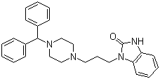 结构式 CAS# 60607-34-3, 奥沙米特; 苯咪唑嗪; 1-[-3-[4-(二苯基甲基)-1-哌嗪基]丙基]-2-苯并咪唑酮