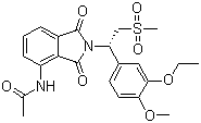 structure of CAS# 608141-41-9, Apremilast;CC 10004; (S)-2-[1-(3-Ethoxy-4-methoxyphenyl)-2-methylsulfonylethyl]-4-acetylaminoisoindoline-1,3-dione; (S)-N-(2-(1-(3-Ethoxy-4-methoxyphenyl)-2-(methylsulfonyl)ethyl)-1,3-dioxoisoindolin-4-yl)acetamide