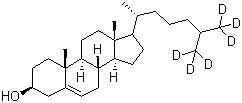 structure of CAS# 60816-17-3, Cholesterol-26,26,26,27,27,27-D6
