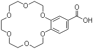 结构式 CAS# 60835-75-8, 4'-羧基苯并-18-冠醚-6; 4'-羧基苯并-18-冠-6-醚