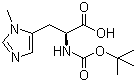 structure of CAS# 61070-22-2, N-[(tert-Butoxy)carbonyl]-3-methyl-L-histidine;Boc-His(3-Me)-OH; (2S)-2-[(tert-Butoxycarbonyl)amino]-3-(1-methyl-1H-imidazol-5-yl)propionic acid