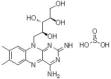 1-(4-Amino-2-imino-7,8-dimethylbenzo[g]pteridin-10(2H)-yl)-1-deoxy-D-ribitol sulfite (1:1) (salt) molecular structure (CAS 61098-18-8)