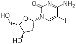 structure of CAS# 611-53-0, 5-Iodo-2'-deoxycytidine;4-Amino-1-[(2R,4S,5R)-4-hydroxy-5-(hydroxymethyl)oxolan-2-yl]-5-iodopyrimidin-2-one; 5-IdC