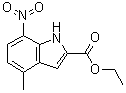 structure of CAS# 61149-52-8, Ethyl 4-methyl-7-nitro-1H-indole-2-carboxylate