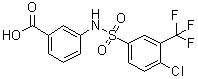 3-[[[4-Chloro-3-(trifluoromethyl)phenyl]sulfonyl]amino]benzoic acid molecular structure (CAS 612041-76-6)