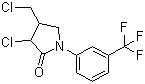 structure of CAS# 61213-25-0, Fluorochloridone;3-Chloro-4-(chloromethyl)-1-[3-(trifluoromethyl)phenyl]pyrrolidin-2-one