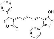 structure of CAS# 61389-30-8, Oxonol V;4-[5-(5-Hydroxy-3-phenyl-4-isoxazolyl)-2,4-pentadienylidene]-3-phenyl-5(4H)-isoxazolone
