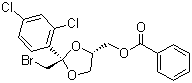 结构式 CAS# 61397-56-6, cis-苯甲酸-[2-溴甲基-2-(2,4-二氯苯基)-1,3-二氧戊环-4-基]甲酯