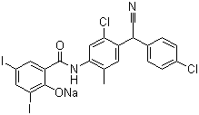 Closantel sodium molecular structure (CAS 61438-64-0)
