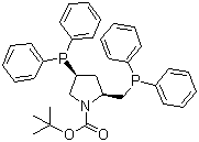 structure of CAS# 61478-28-2, (2S,4S)-(-)-N-BOC-4-Diphenylphosphino-2-diphenylphosphinomethyl-pyrrolidine;(2S,4S)-1-tert-Butoxycarbonyl-4-diphenylphosphino-2-(diphenylphosphinomethyl)pyrrolidine