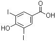 structure of CAS# 618-76-8, 3,5-Diiodo-4-hydroxybenzoic acid;4-Hydroxy-3,5-diiodobenzoic acid; Ioxynil acid; M and B 10903; NSC 1497