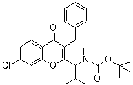 [1-[7-Chloro-4-oxo-3-(phenylmethyl)-4H-1-benzopyran-2-yl]-2-methylpropyl]carbamic acid 1,1-dimethylethyl ester molecular structure (CAS 618430-24-3)