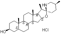 structure of CAS# 6192-62-7, Tomatidine hydrochloride;(3beta,5alpha,22beta,25S)-Spirosolan-3-ol hydrochloride (1:1)