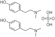 structure of CAS# 622-64-0, Hordenine sulfate;Anhaline sulfate; 4-[2-(Dimethylamino)ethyl]phenol sulphate (2:1)