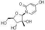 4-Hydroxy-1-(2-C-methyl-beta-D-ribofuranosyl)-2(1H)-pyridinone molecular structure (CAS 622379-93-5)