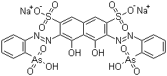 结构式 CAS# 62337-00-2, 偶氮胂 III 二钠盐; 偶砷偶氮二钠盐