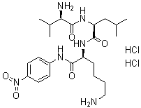 结构式 CAS# 62354-43-2, D-缬氨酰基-L-亮氨酰基-N-(4-硝基苯基)-L-赖氨酰胺二盐酸盐