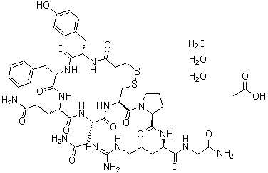 去氨加压素乙酸盐三水合物分子结构 (CAS 62357-86-2)