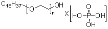 Polyoxyethylene stearyl ether phosphate molecular structure (CAS 62362-49-6)