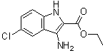 structure of CAS# 62578-58-9, 3-Amino-5-chloro-1H-indole-2-carboxylic acid ethyl ester