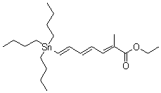 2-Methyl-7-(tributylstannyl)-2,4,6-heptatrienoic acid ethyl ester molecular structure (CAS 625823-98-5)