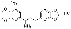 alpha-(3,4,5-Trimethoxyphenyl)-1,3-benzodioxole-5-propanamine hydrochloride molecular structure (CAS 6271-06-3)