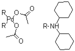 双(二环己基氨基)钯二乙酸盐分子结构 (CAS 628339-96-8)