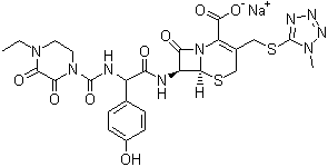 头孢哌酮钠分子结构 (CAS 62893-20-3)
