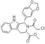 (1S,3S)-1-(1,3-苯并二氧杂环戊烯-5-基)-2-(2-氯乙酰基)-2,3,4,9-四氢-1H-吡啶并[3,4-b]吲哚-3-羧酸甲酯分子结构 (CAS 629652-42-2)