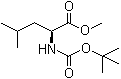 结构式 CAS# 63096-02-6, N-叔丁氧羰基-L-亮氨酸甲酯