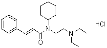 N-环己基-N-[2-(二乙基氨基)乙基]-3-苯基-2-丙烯酰胺盐酸盐分子结构 (CAS 6314-77-8)