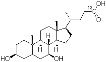 熊去氧胆酸-24-13C分子结构 (CAS 63296-46-8)