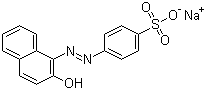 structure of CAS# 633-96-5, Acid Orange 7;C.I. 15510; Orange II sodium salt; 4-(2-Hydroxy-1-naphthylazo)benzenesulfonic acid sodium salt; Sodium 4-[(2-hydroxy-1-naphthyl)azo]benzenesulphonate