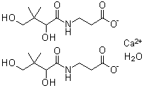结构式 CAS# 63409-48-3, N-(2,4-二羟基-3,3-二甲基-1-氧代丁基)-beta-丙氨酸钙盐单水合物