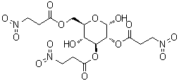 alpha-D-Glucopyranose 2,3,6-tris(3-nitropropanoate) molecular structure (CAS 63461-31-4)