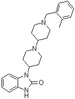 structure of CAS# 634616-95-8, 1,3-Dihydro-1-[1'-[(2-methylphenyl)methyl][1,4'-bipiperidin]-4-yl]-2H-benzimidazol-2-one;TBPB