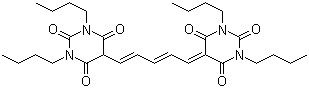 1,3-Dibutyl-5-[5-(1,3-dibutylhexahydro-2,4,6-trioxo-5-pyrimidinyl)-2,4-pentadien-1-ylidene]-2,4,6(1H,3H,5H)pyrimidinetrione molecular structure (CAS 63560-89-4)