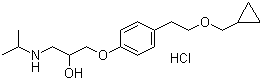 结构式 CAS# 63659-19-8, 盐酸倍他洛尔; 1-[4-[2-(环丙基甲氧基)乙基]苯氧基]-3-[(1-甲基乙基)氨基]-2-丙醇盐酸盐