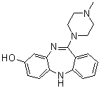 structure of CAS# 63687-94-5, 11-(4-Methyl-1-piperazinyl)-5H-dibenzo[b,e][1,4]diazepin-8-ol