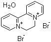 结构式 CAS# 6385-62-2, 敌草快; 1,1'-乙撑-2,2'-联吡啶二溴盐(一水物)