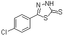 structure of CAS# 63857-85-2, 5-(4-Chlorophenyl)-1,3,4-thiadiazole-2(3H)-thione;2-Mercapto-5-(4-chlorophenyl)-1,3,4-thiadiazole; 5-(4-Chlorophenyl)-1,3,4-thiadiazole-2-thiol; NSC 137056
