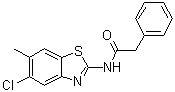结构式 CAS# 639052-78-1, N-(5-氯-6-甲基-2-苯并噻唑基)苯乙酰胺