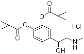 结构式 CAS# 64019-93-8, 盐酸地匹福林; 4-(1-羟基-2-(甲基氨基)乙基)-1,2-苯二醇二特戊酸酯盐酸盐