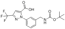 2-[3-(tert-butoxycarbonylaminomethyl)phenyl]-5-trifluoromethyl-2H-pyrazole-3-carboxylic acid molecular structure (CAS 640287-99-6)