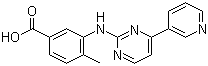 结构式 CAS# 641569-94-0, 4-甲基-3-[[4-(3-吡啶基)-2-嘧啶基]氨基]苯甲酸