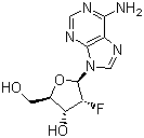 结构式 CAS# 64183-27-3, 2'-氟-2'-脱氧腺苷; 2'-氟脱氧腺苷