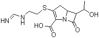 structure of CAS# 64221-86-9, Imipenem;[5R-[5alpha, 6alpha(R*)]]-6-(1-Hydroxyethyl)-3-[[2-[(iminomethyl)amino]ethyl]thio]-7-oxo-1-azabicyclo[3.2.0]hept-2-ene-2-carboxylic acid