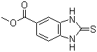 structure of CAS# 64375-41-3, 2,3-Dihydro-2-thioxo-1H-benzimidazole-5-carboxylic acid methyl ester