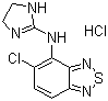 结构式 CAS# 64461-82-1, 盐酸替扎尼定; 5-氯-N-(4,5-二氢-1H-咪唑-2-基)-2,1,3-苯并噻二唑-4-胺盐酸盐